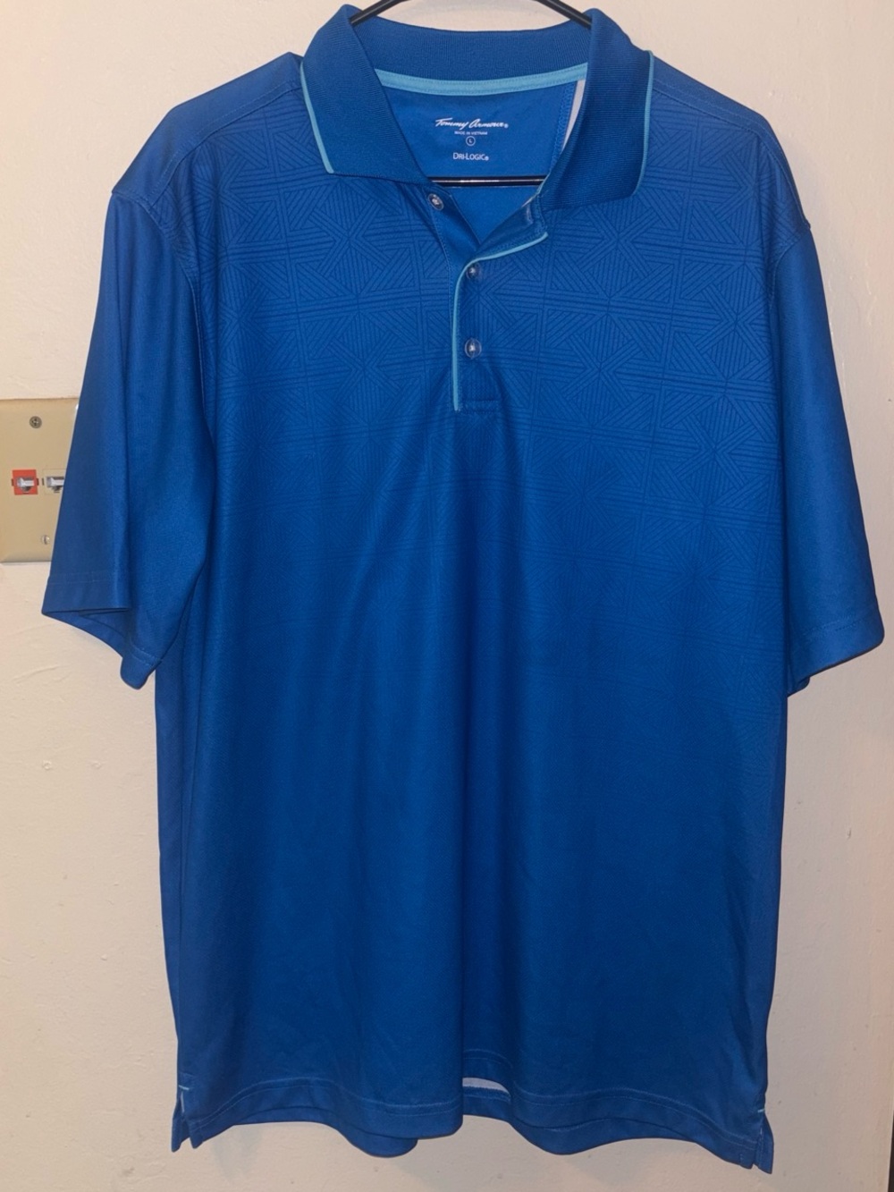 Tommy Bahama Blue Geometric Performance Polo